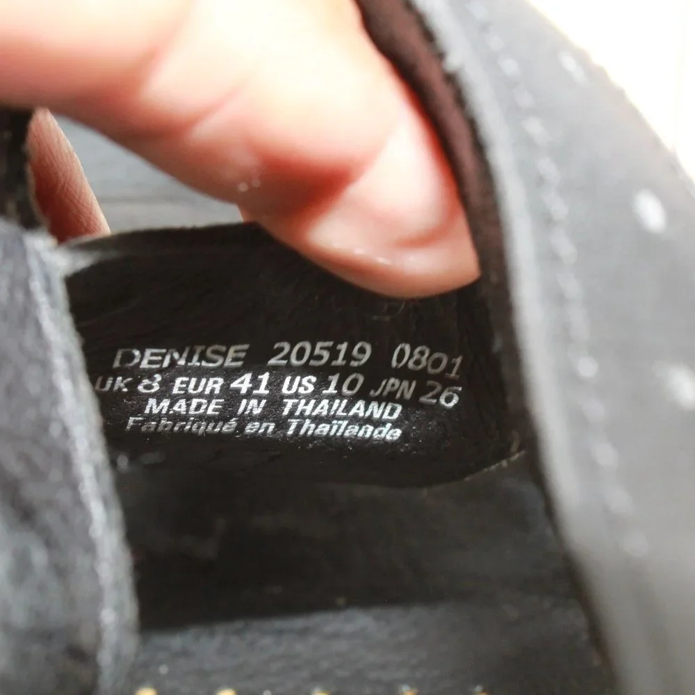 J. Denise Black Leather Ankle Strappy Gladiator Heels Pump Shoes Size US 10 - Picture 7 of 9